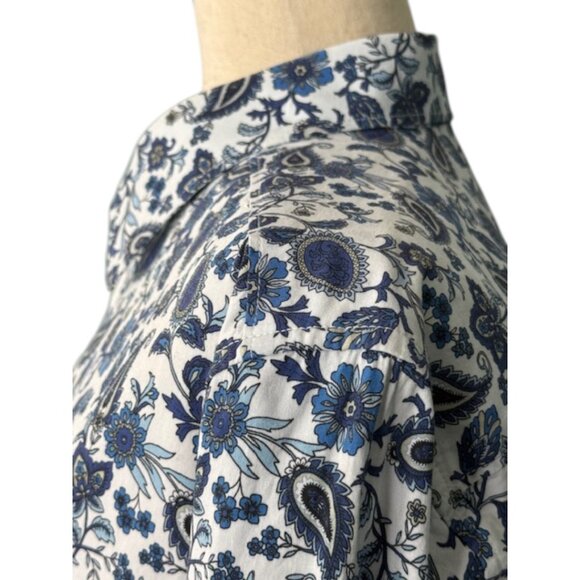 Robert Graham Men Classic Fit Blue Paisley Floral Print Button Down Shirt M EUC - Picture 10 of 16